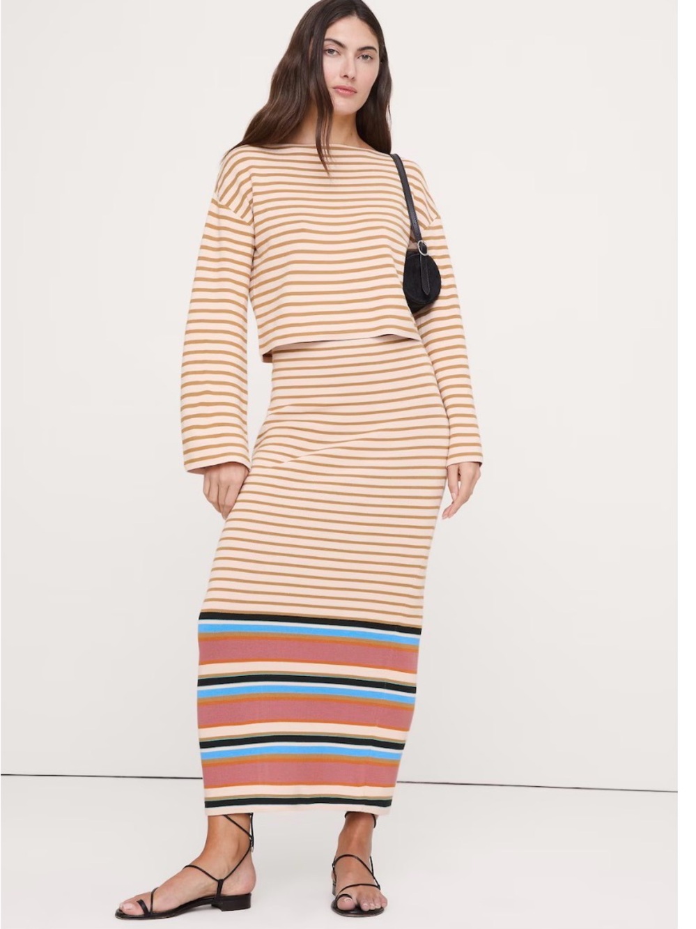 Banana Republic Sculpted Knit Midi Skirt Set Small NWT